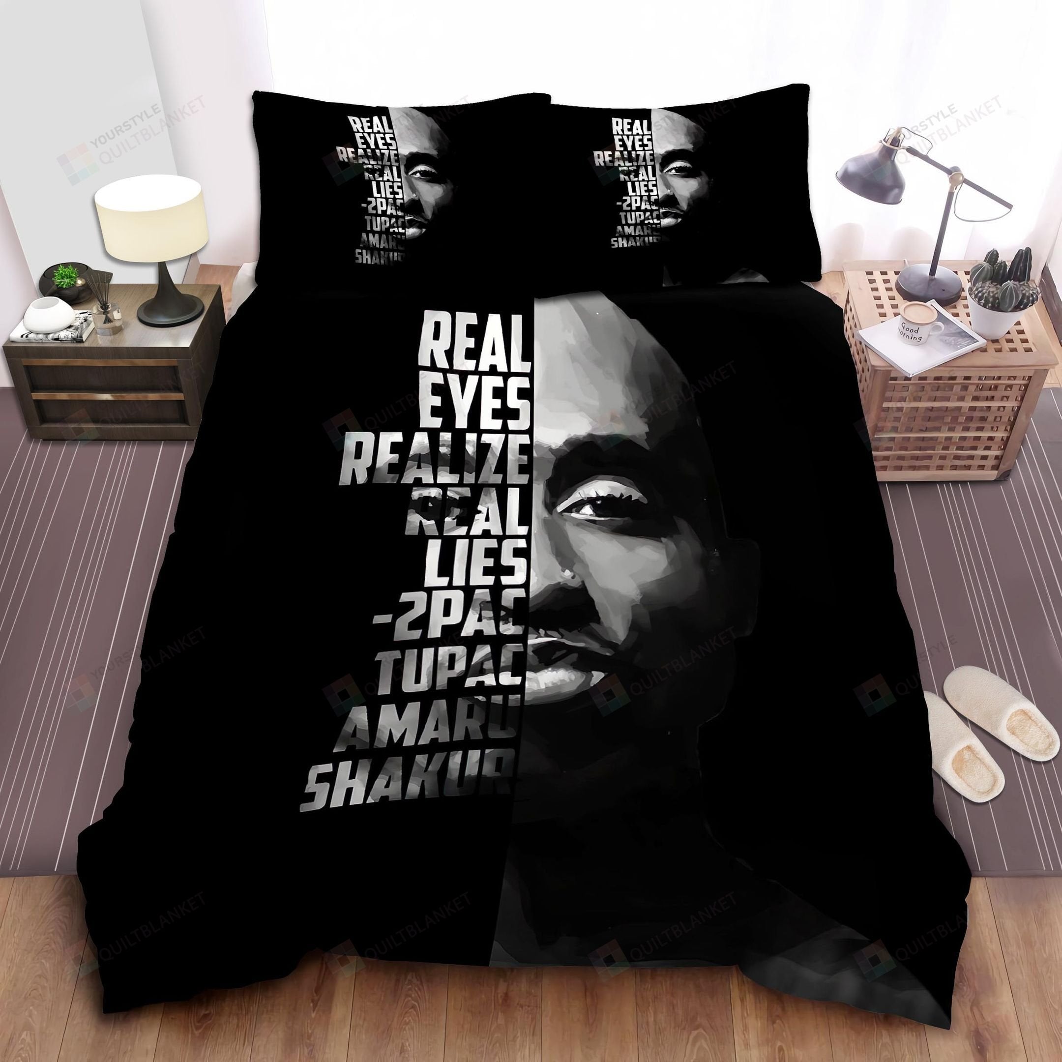 Tupac Real Eyes Realize Real Lies Bedding Set