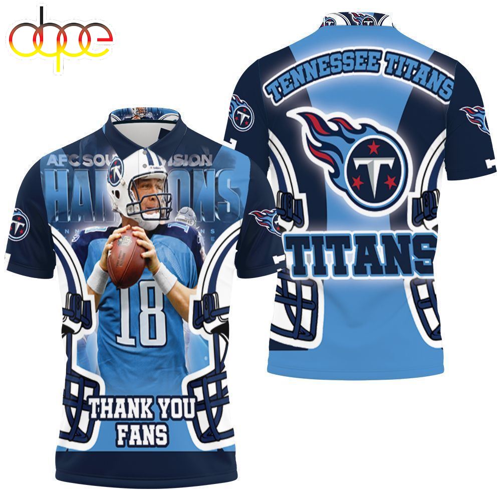 18 Josh Stewart Tennessee Titans Afc South Division Champions Super Bowl  3d Polo Shirt