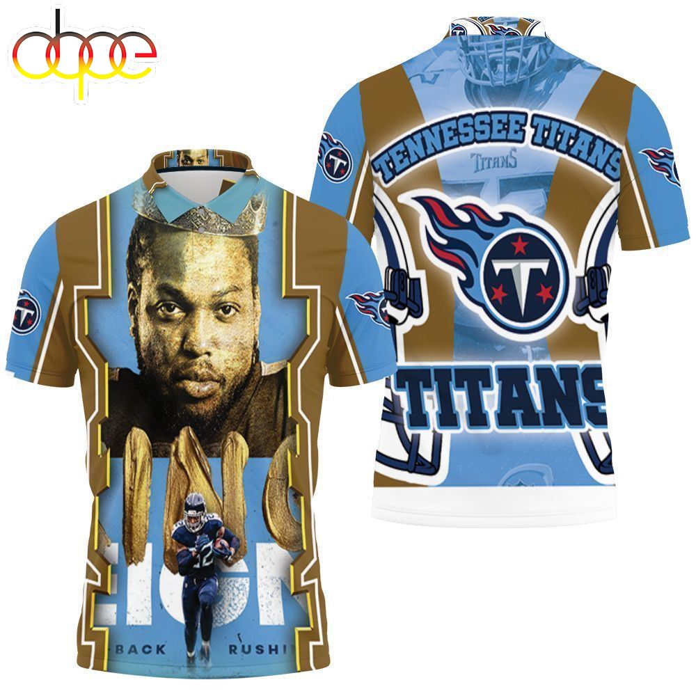 22 King Derrick Henry Tennessee Titans Super Bowl  Afc South Division Champions 3d Polo Shirt