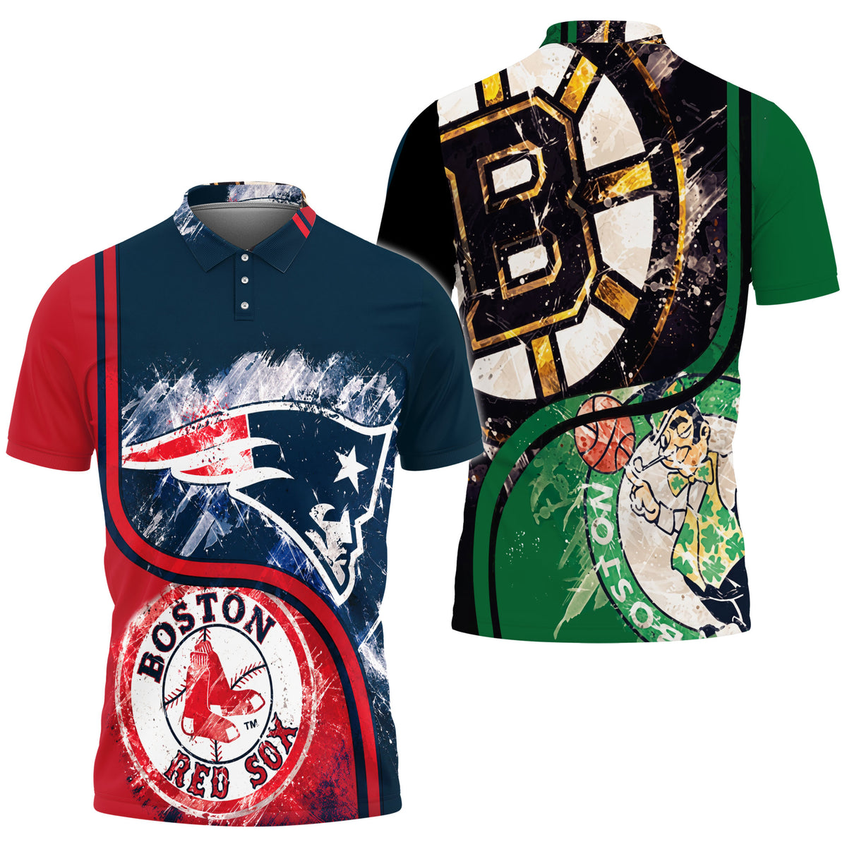 Boston Red Sox New England Patriots Boston Bruins Boston Celtic 3d Jersey Jersey Polo Shirt