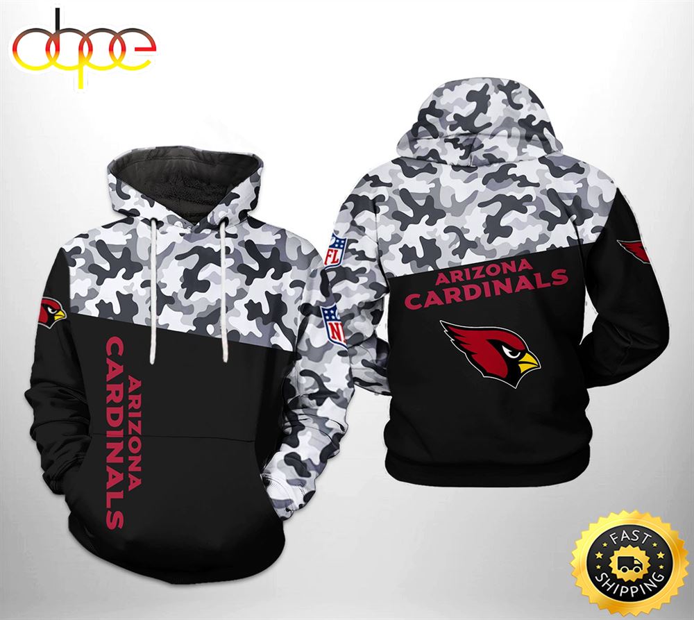 Arizona Cardinals NFL Camo Veteran Team 3D Printed HoodieZipper Hoodie