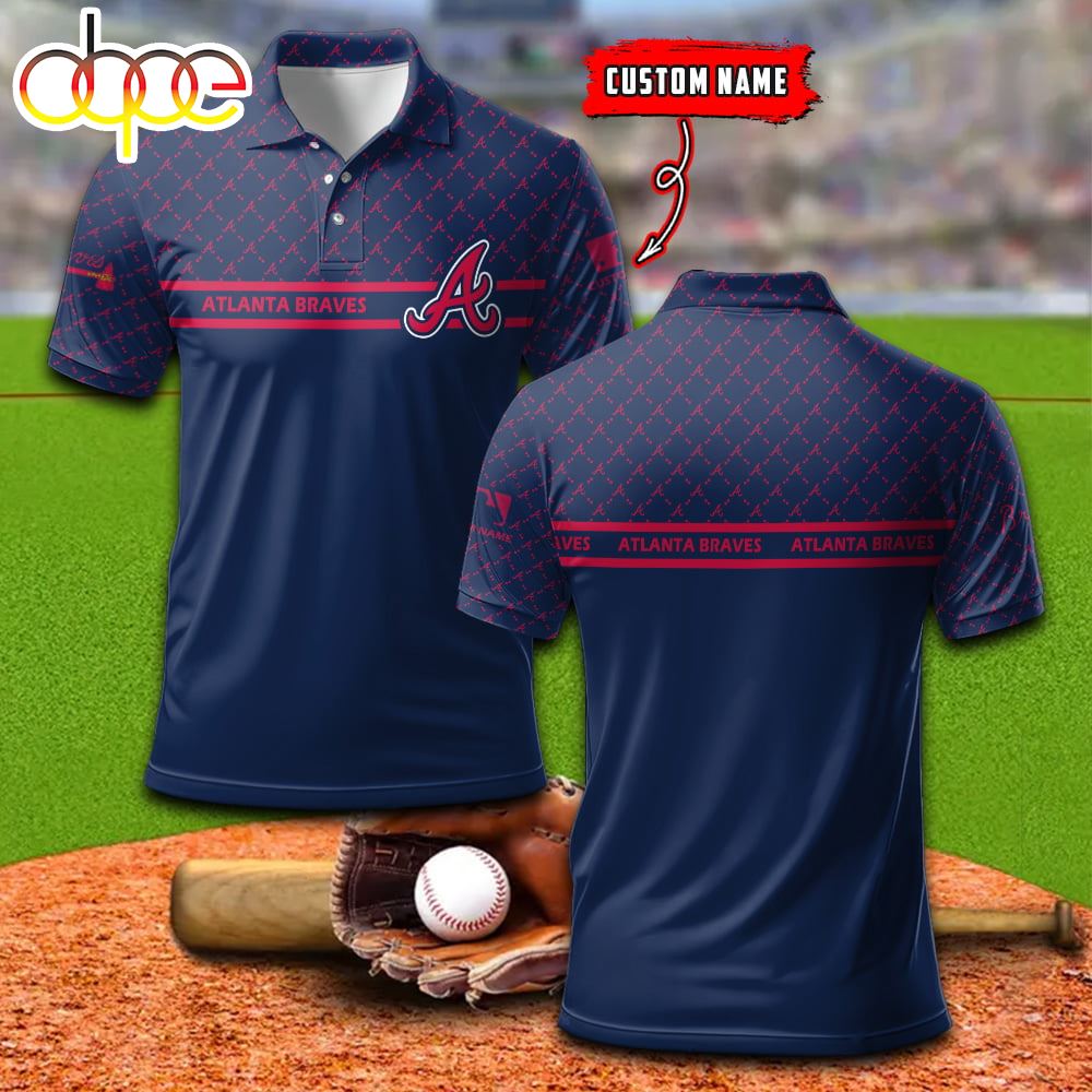 Atlanta Braves Custom Name Sports For Fan Polo Shirt