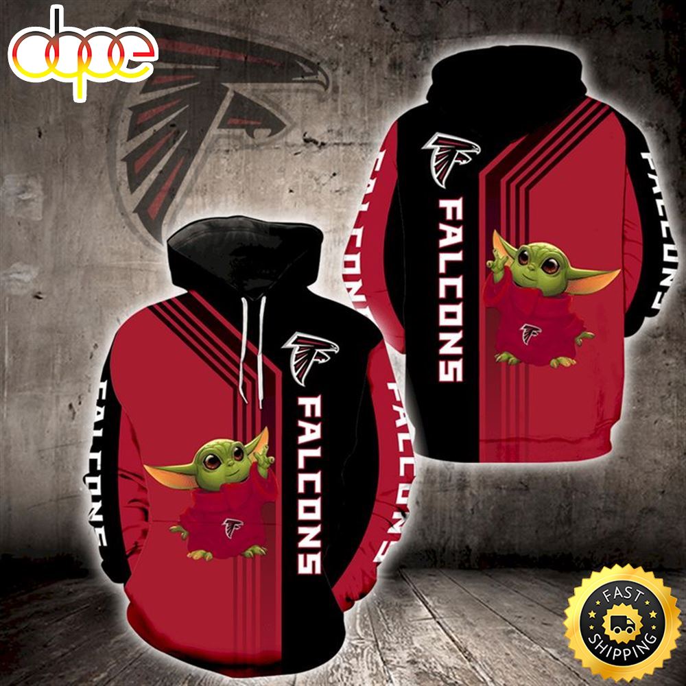 Atlanta Falcons Yoda 3d Hoodie All Over Print Atlanta Falcons Fan Gift Ideas