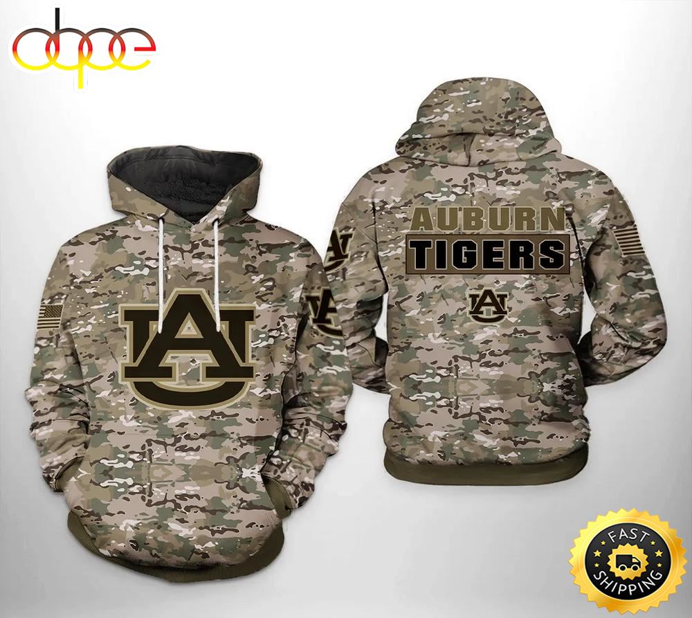 Auburn Tigers Camo Veteran 3D Hoodie NCAA Cheer Gifts