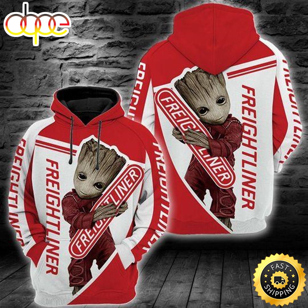 Baby Groot Freightliner Trucks 3d All Over Print Hoodie