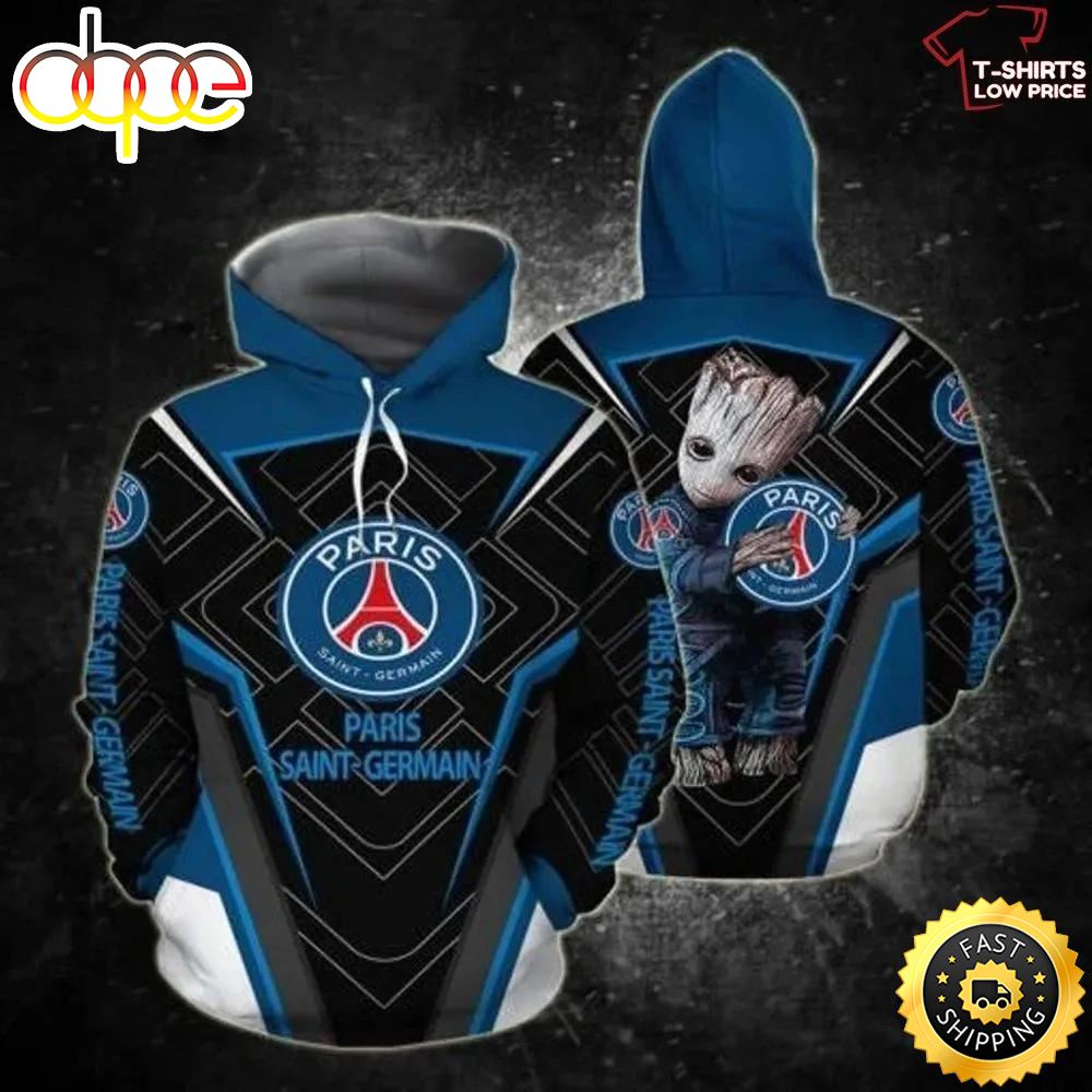 Baby Groot Hug Paris Saint Germain 3d Hoodie Gift For Fan