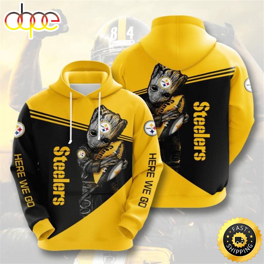 Baby Groot Pittsburgh Steelers 3d Hoodie All Over Print