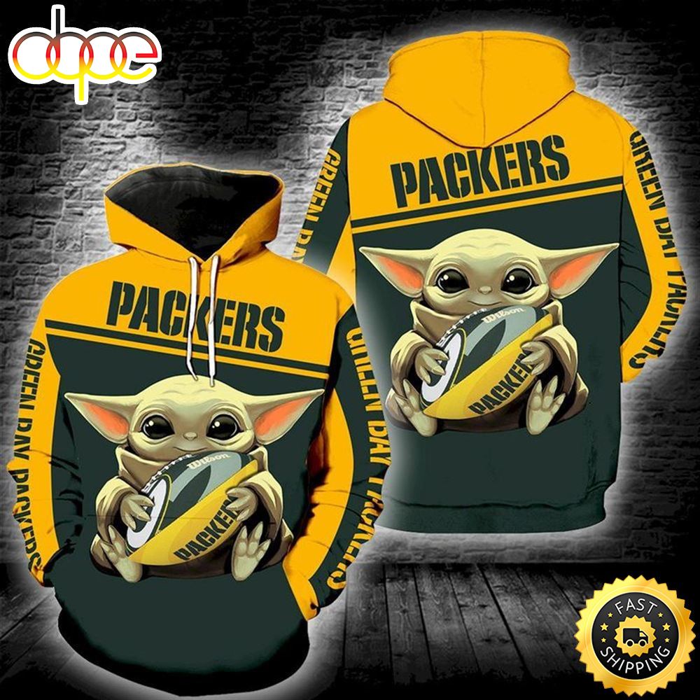Baby Yoda Green Bay Packers 3d Hoodie All Over Print