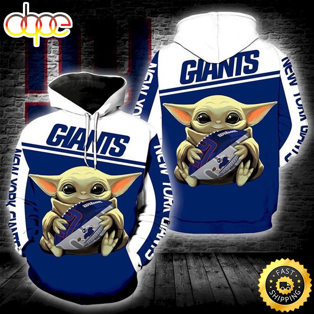 Baby Yoda Lovers New York Giants 3d Hoodie All Over Print