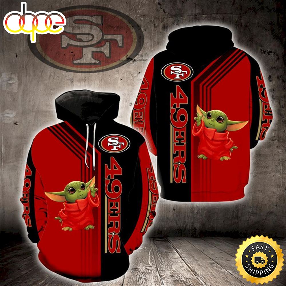 Baby Yoda Lovers San Francisco 49ers 3d Hoodie All Over Print