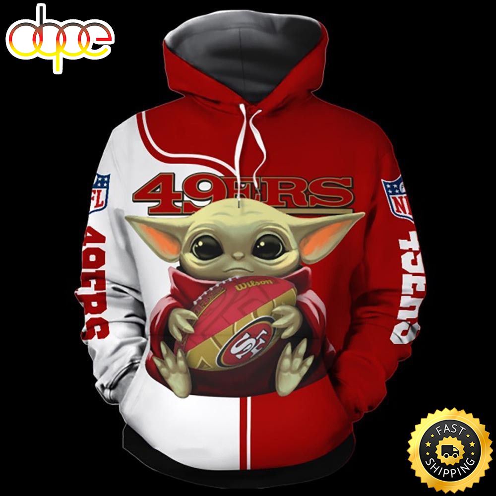 Baby Yoda Loves The San Francisco 49ers 3d Hoodie All Over Print
