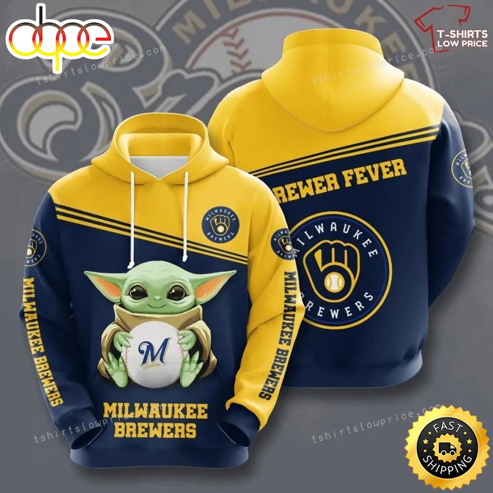 Baby Yoda Milwaukee Brewers 3d Full Printing Hoodie For Men And Women
