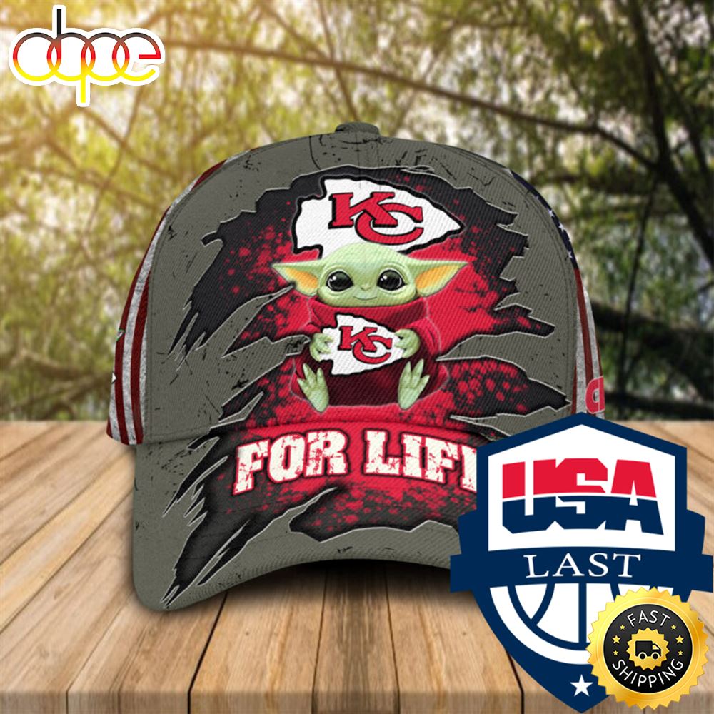 Baby Yoda NFL Kansas City Chiefs For Life Cap