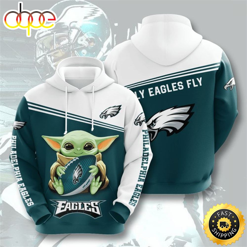 Baby Yoda Philadelphia Eagles 3d Hoodie All Over Print Philadelphia Eagles Gifts For Her