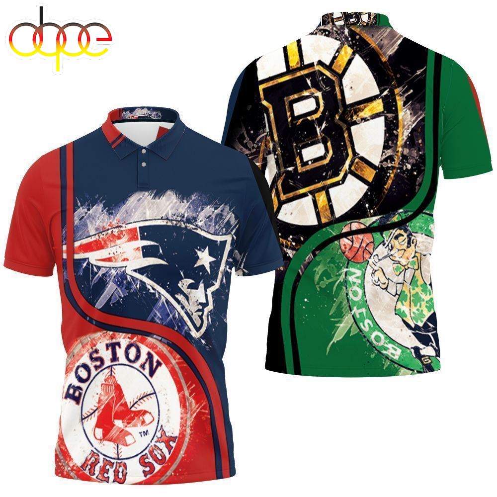 Boston Red Sox New England Patriots Boston Bruins Boston Celtic 3d Jersey Jersey Polo Shirt