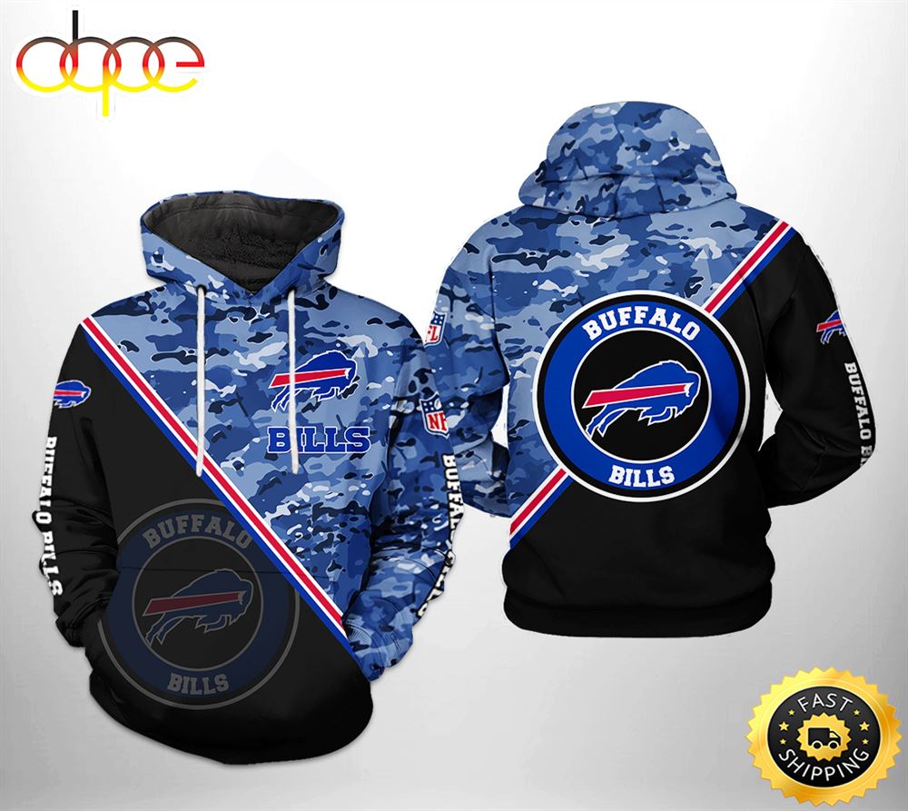 Buffalo Bills NFL Camo Team 3D Printed HoodieZipper Hoodie