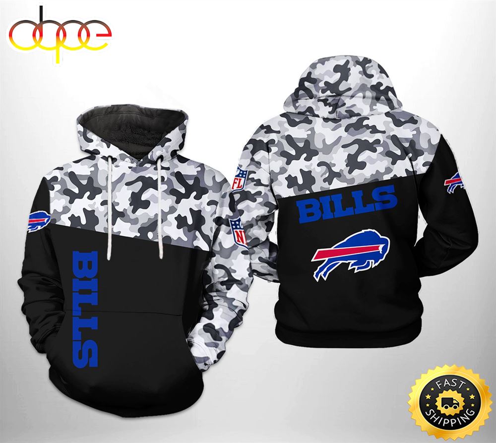 Buffalo Bills NFL Camo Veteran Team 3D Printed HoodieZipper Hoodie