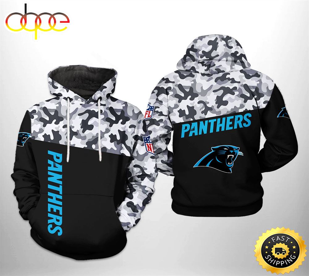 Carolina Panthers NFL Camo Veteran Team 3D Printed HoodieZipper Hoodie