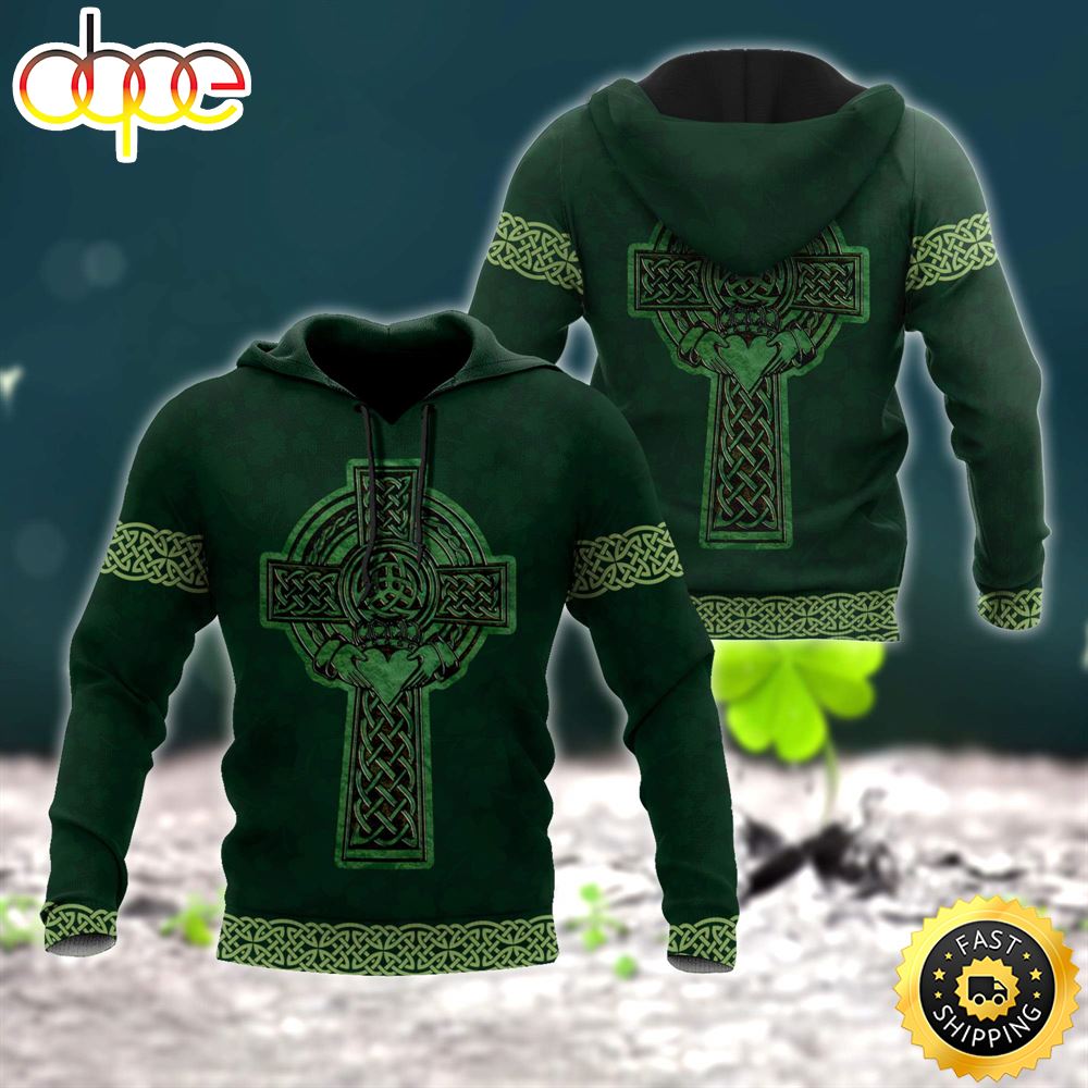 Celtic Cross Knot With Heart 3D All Over Print Shirt