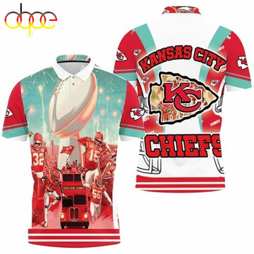 Champions Super Bowl Kansas City Chiefs Afc West Division  Polo Shirt