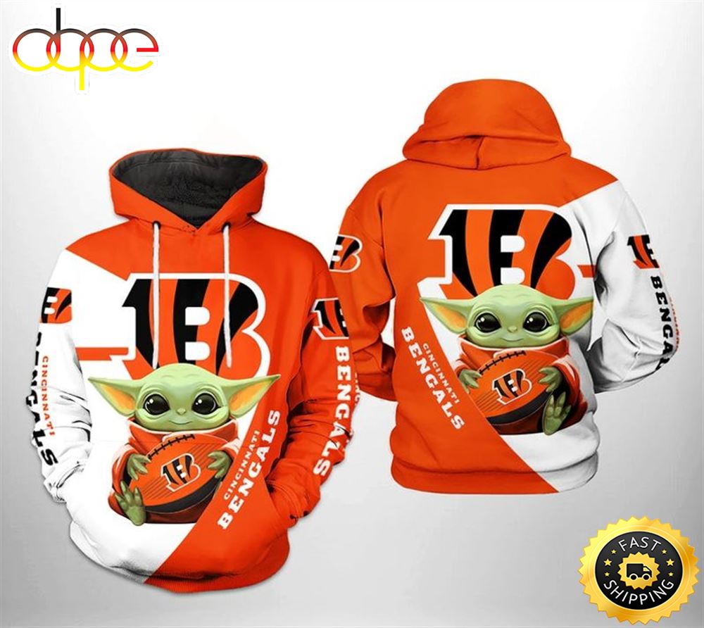 Cincinnati Bengals Yoda 3d Hoodie All Over Print Cincinnati Bengals Gift