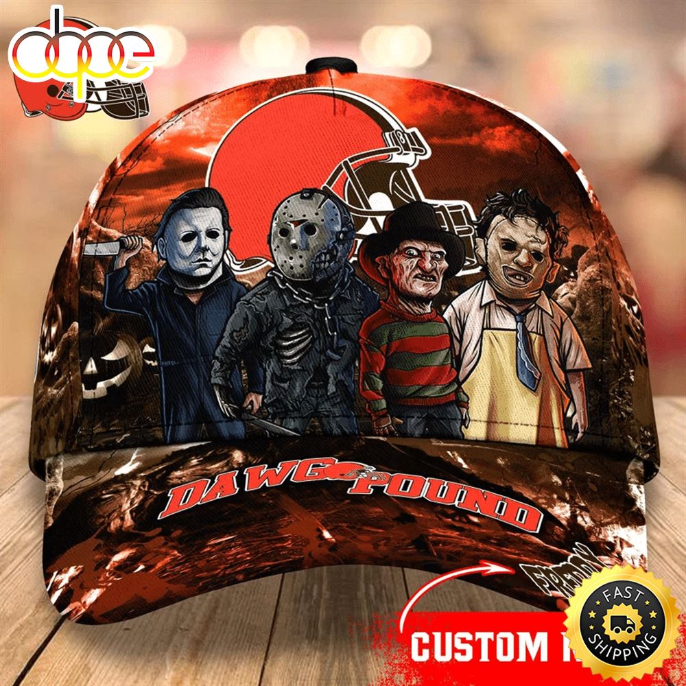 Cleveland Browns  Nfl Personalized Trending Cap Mixed Horror Movie Characters