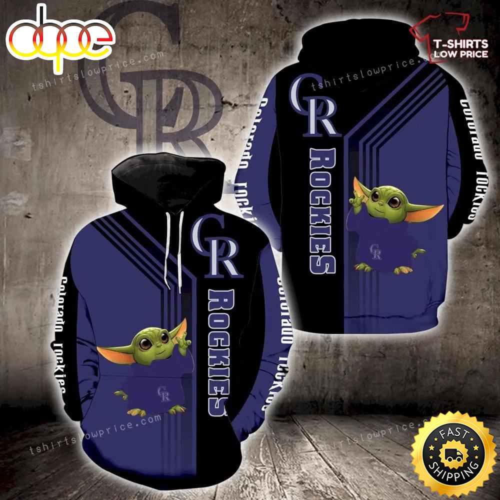 Colorado Rockies Baby Yoda Full Print 3d Hoodie Zipper For Men Women