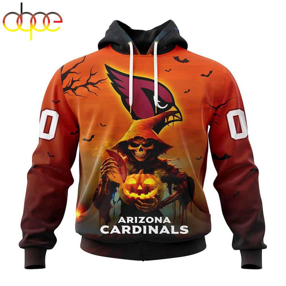 Custom Name And Number Arizona Cardinals Special Death Halloween Hoodie