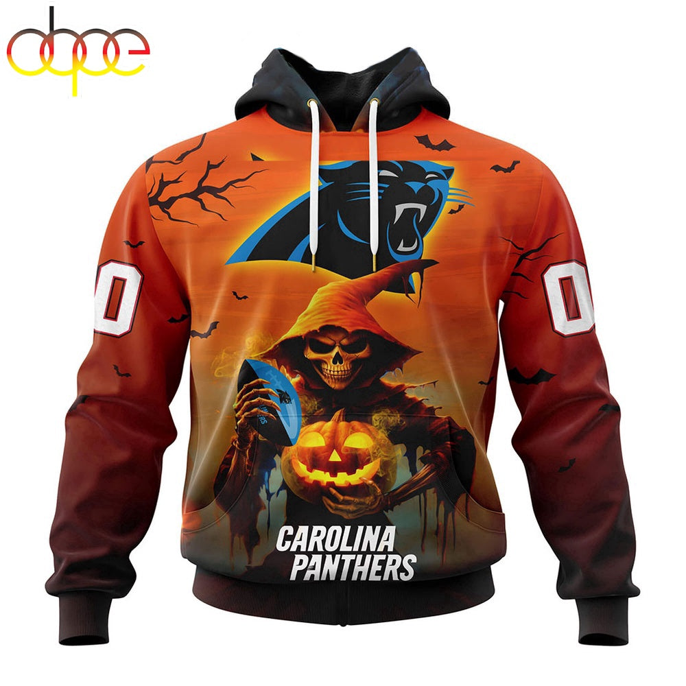 Custom Name And Number Carolina Panthers Special Death Halloween Hoodie