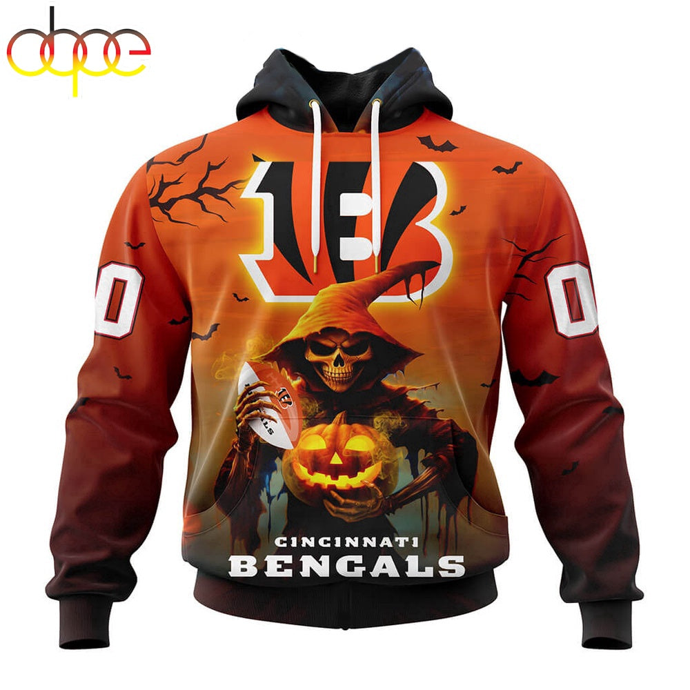 Custom Name And Number Cincinnati Bengals Special Death Halloween Hoodie