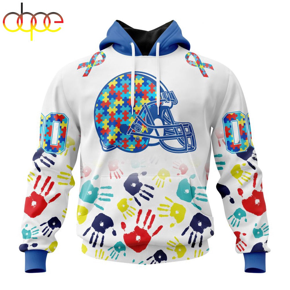 Custom Name And Number Cleveland Browns NFL Special Fearless Against Autism 3D Hoodie Shirt