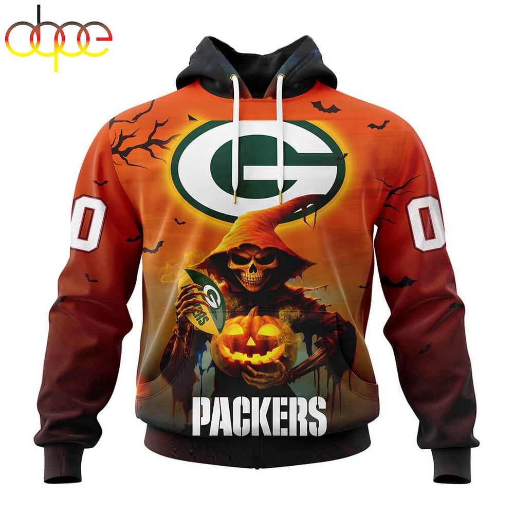 Custom Name And Number Green Bay Packers Special Death Halloween Hoodie