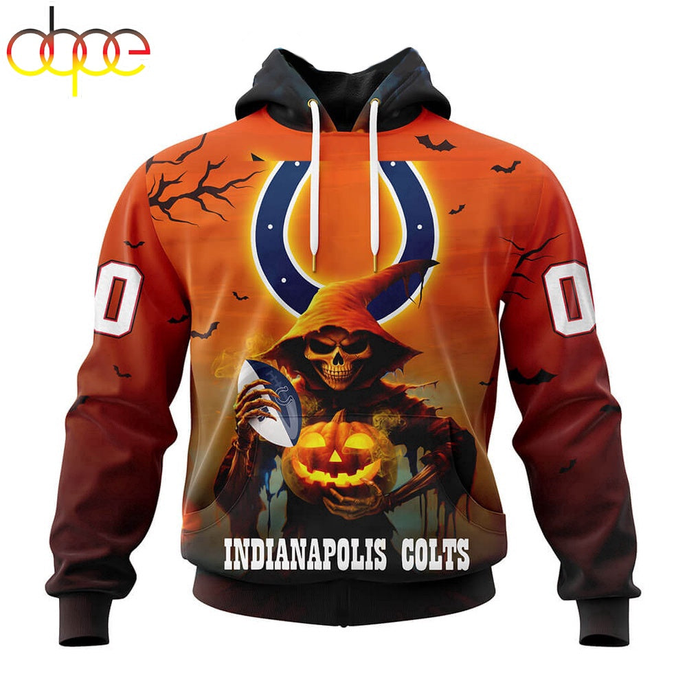 Custom Name And Number Indianapolis Colts Special Death Halloween Hoodie