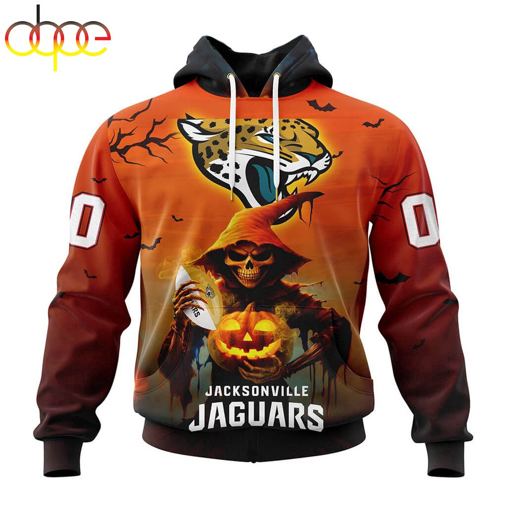 Custom Name And Number Jacksonville Jaguars Special Death Halloween Hoodie