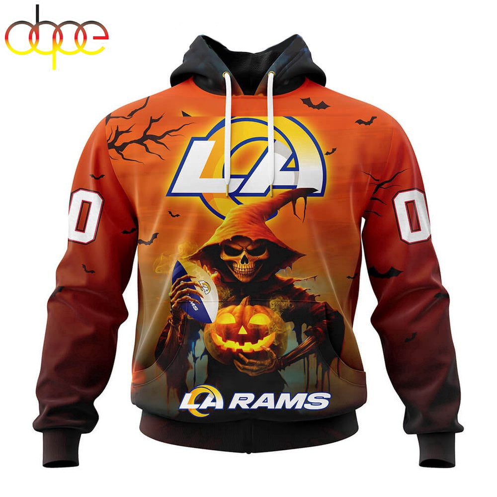 Custom Name And Number Los Angeles Rams Special Death Halloween Hoodie