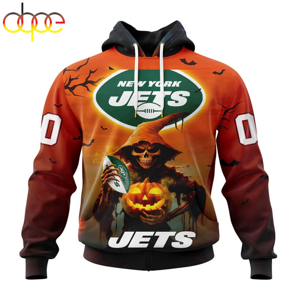 Custom Name And Number New York Jets Special Death Halloween Hoodie
