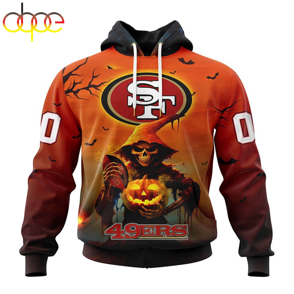 Custom Name And Number San Francisco 49ers Special Death Halloween Hoodie