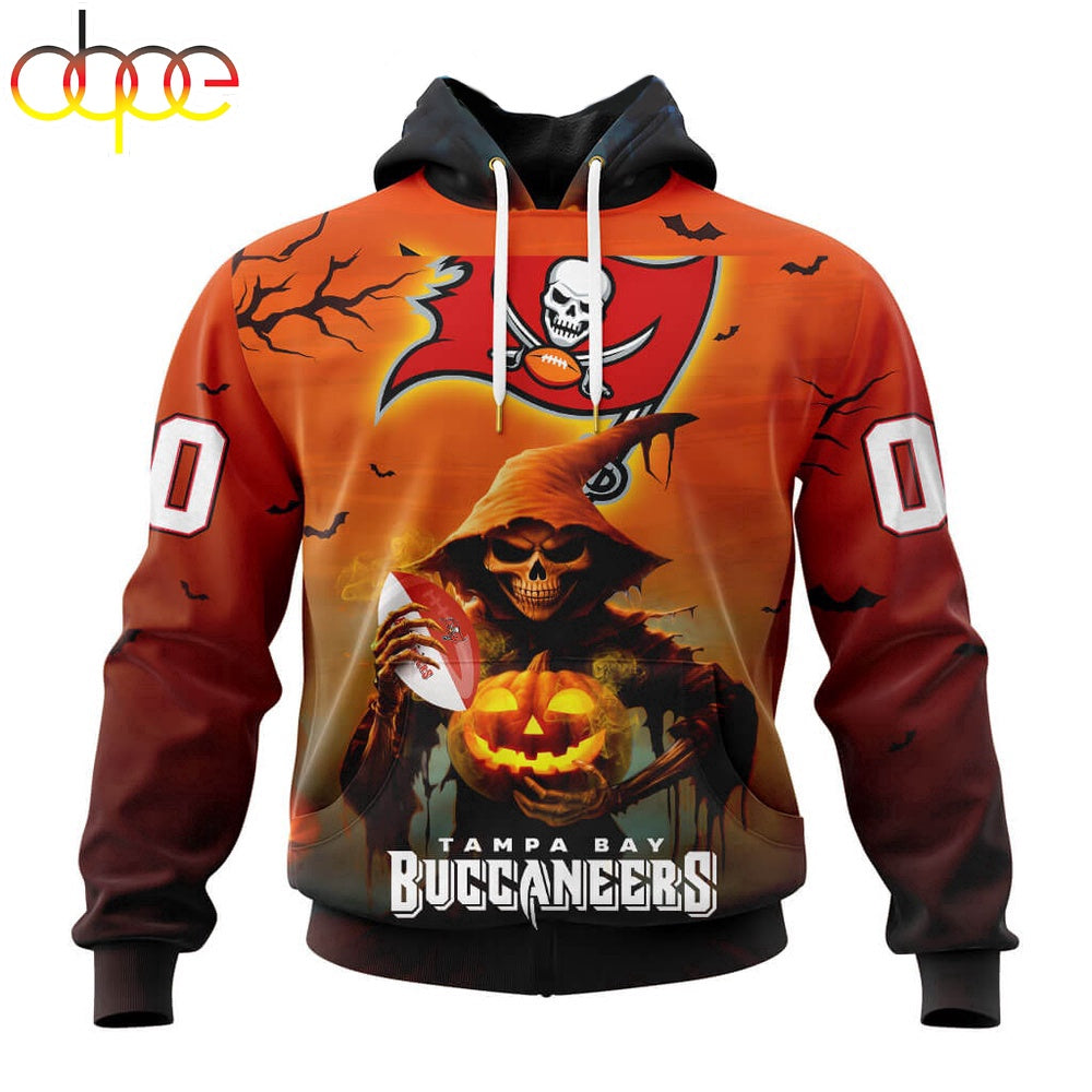 Custom Name And Number Tampa Bay Buccaneers Special Death Halloween Hoodie