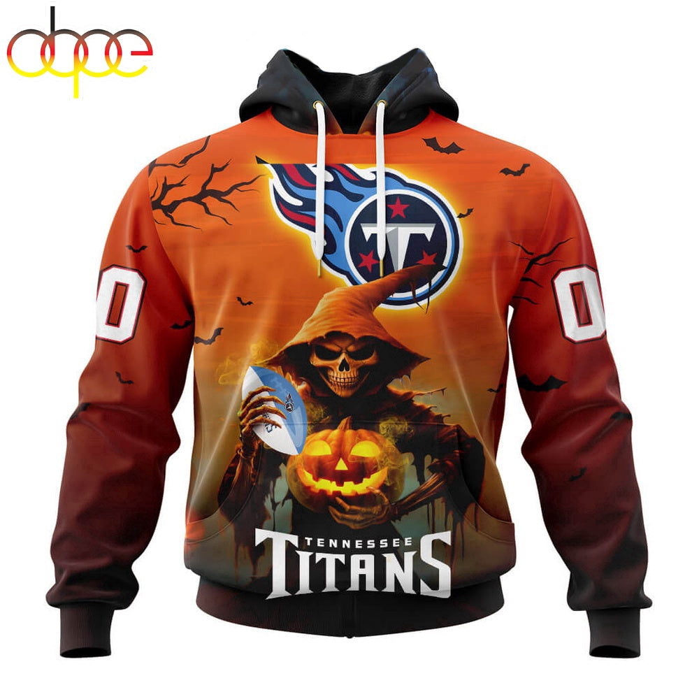 Custom Name And Number Tennessee Titans Special Death Halloween Hoodie