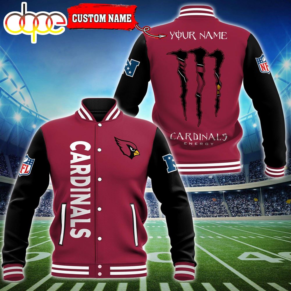Custom Name - Arizona Cardinals Baseball Jacket For Fan