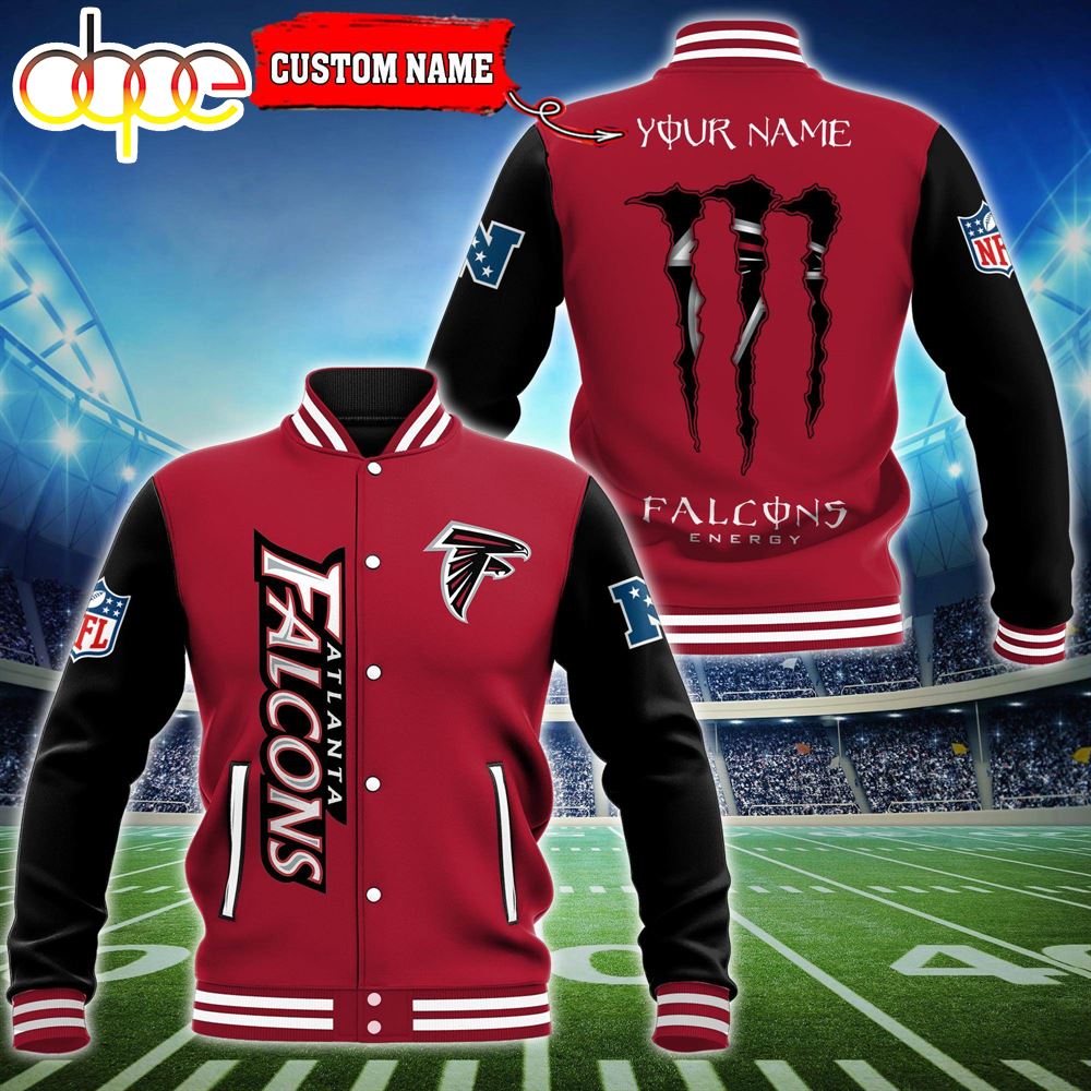 Custom Name - Atlanta Falcons Baseball Jacket For Fan