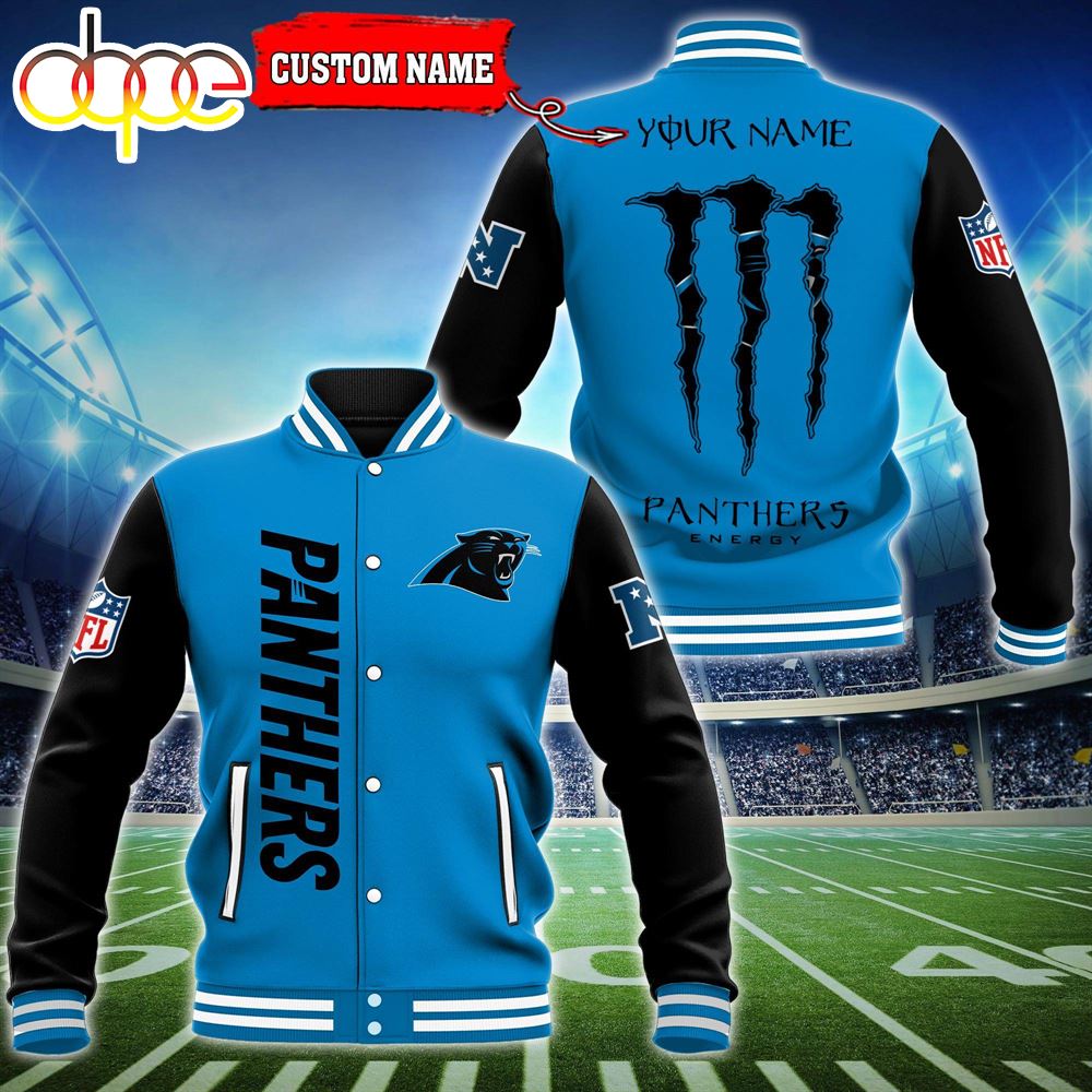 Custom Name - Carolina Panthers Baseball Jacket For Fan