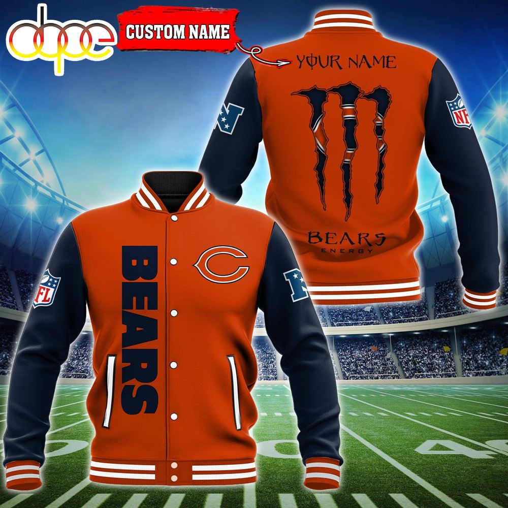 Custom Name - Chicago Bears Baseball Jacket For Fan