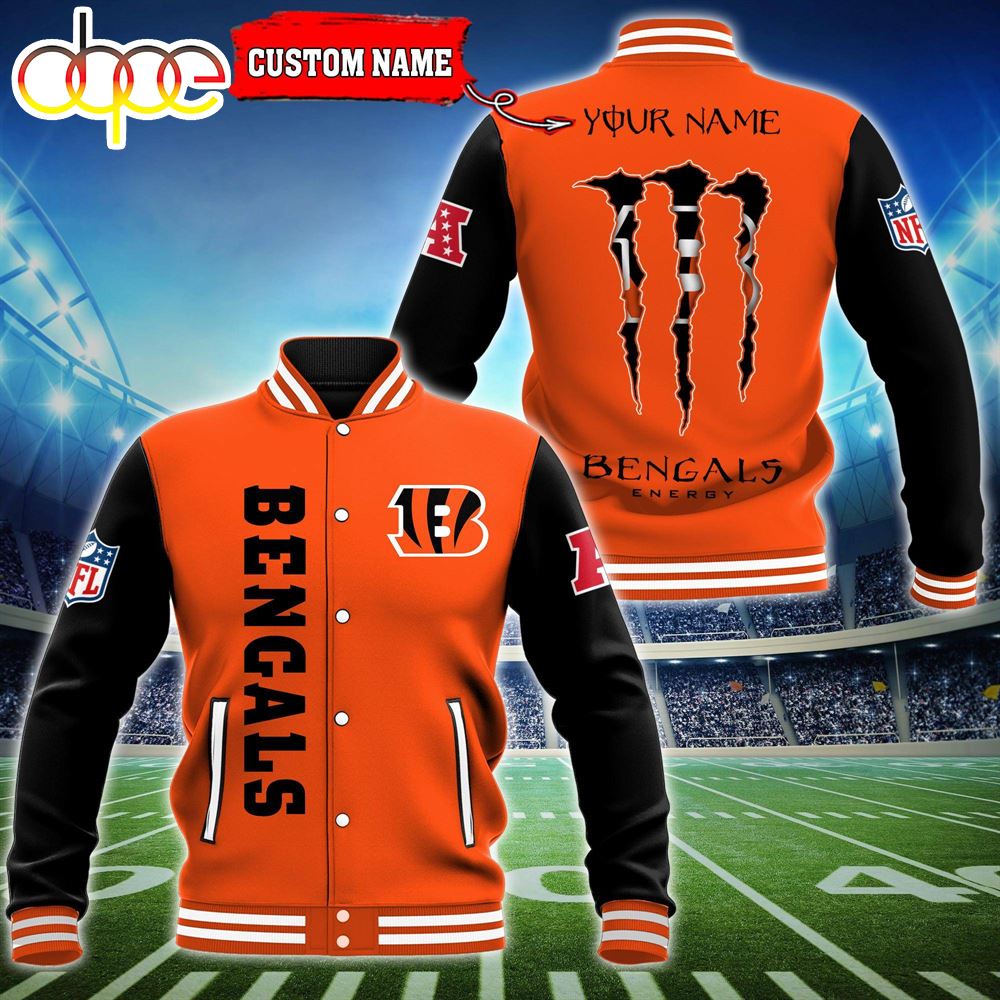 Custom Name - Cincinnati Bengals Baseball Jacket For Fan
