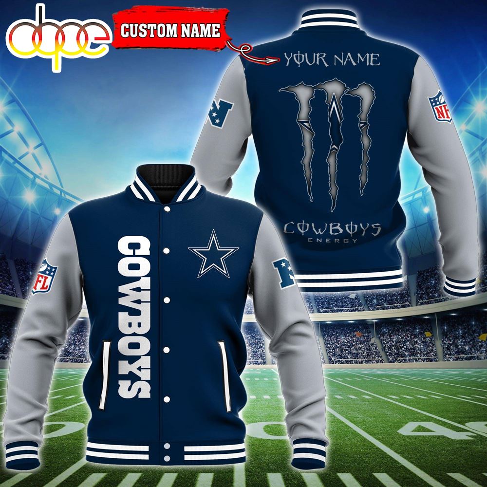 Custom Name - Dallas Cowboys Baseball Jacket For Fan