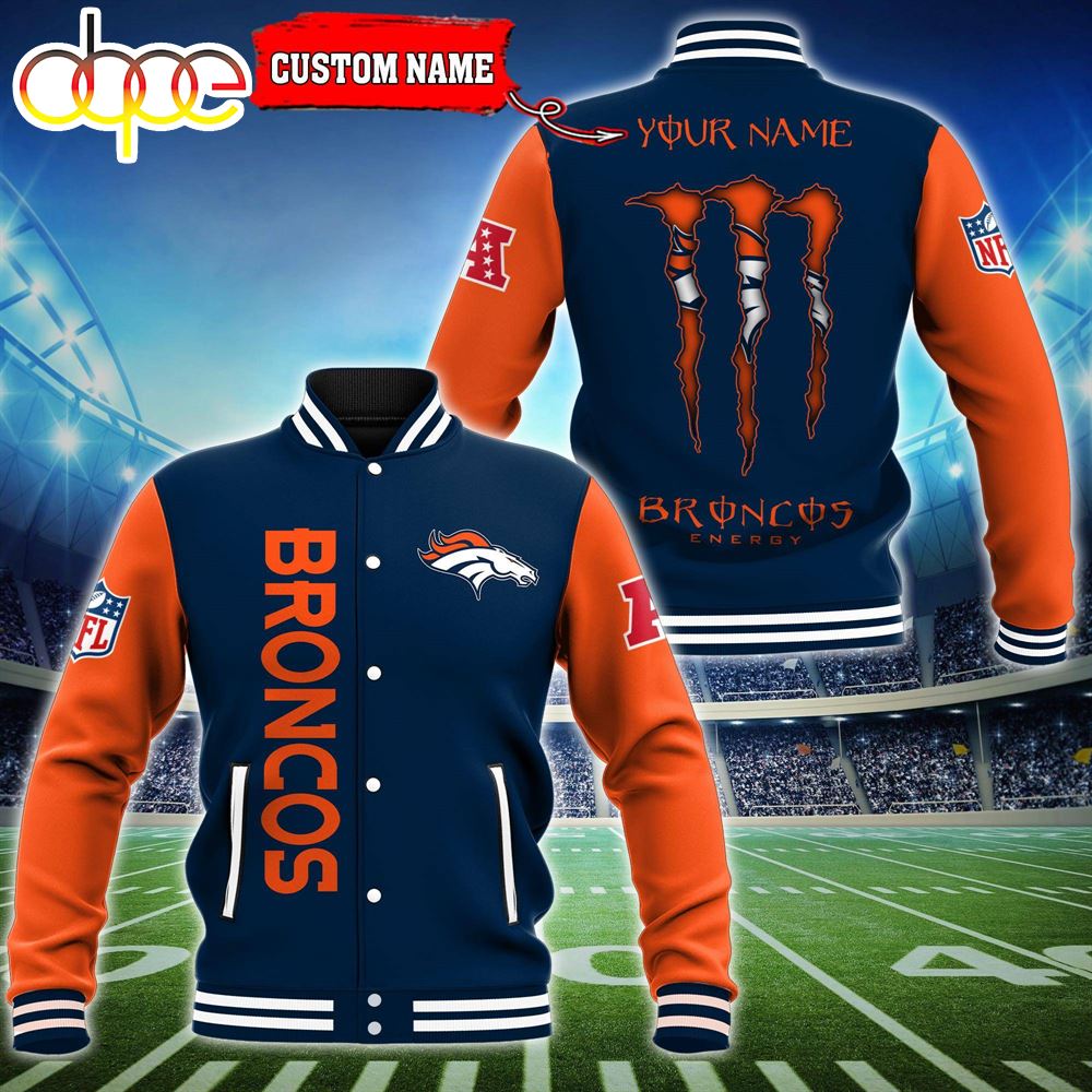 Custom Name - Denver Broncos Baseball Jacket For Fan