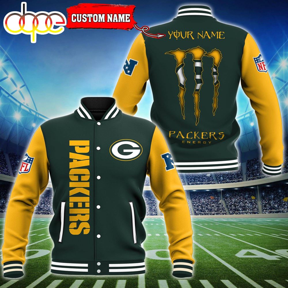 Custom Name - Green Bay Packers Baseball Jacket For Fan