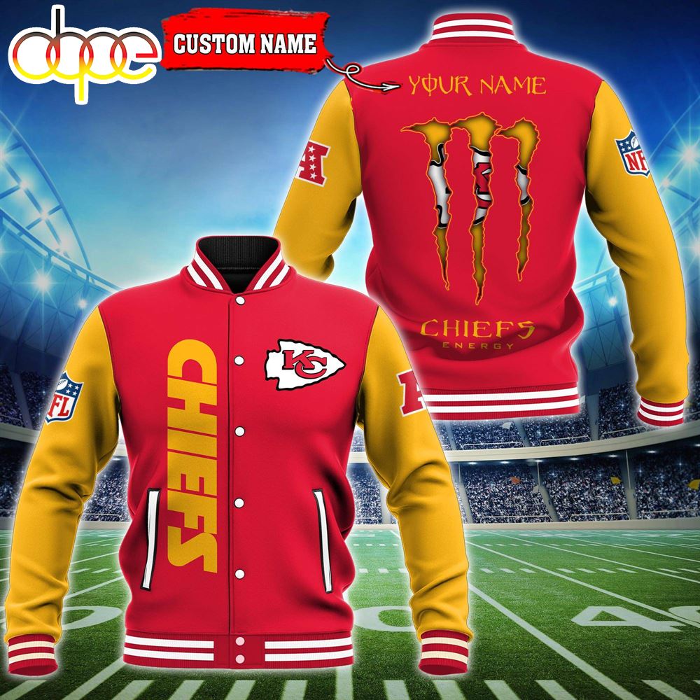 Custom Name - Kansas City Chiefs Baseball Jacket For Fan