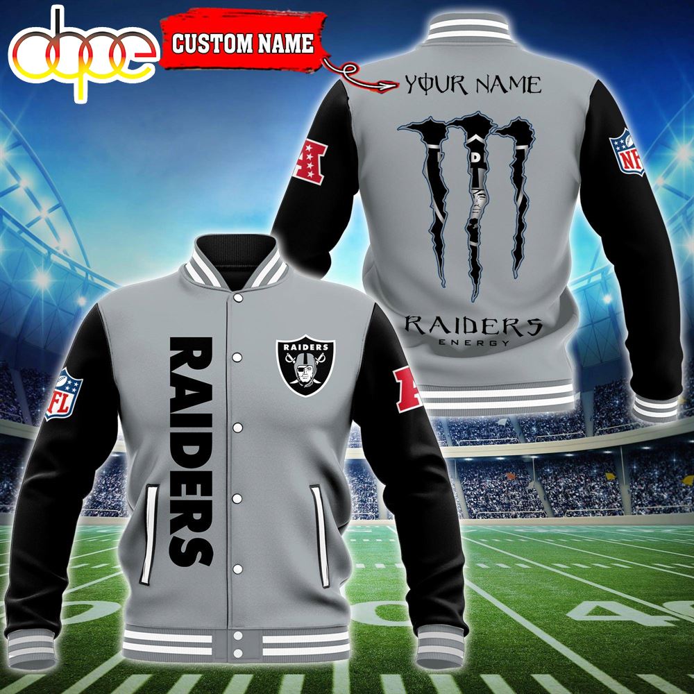 Custom Name - Las Vegas Raiders Baseball Jacket For Fan