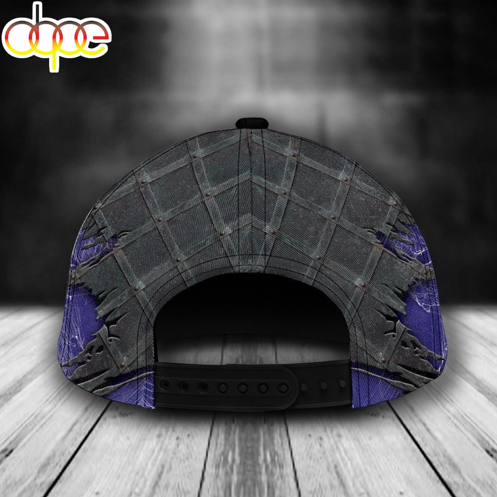 Custom Name NFL Baltimore Ravens Spider Man All Over Print - Blue 3D Classic Cap